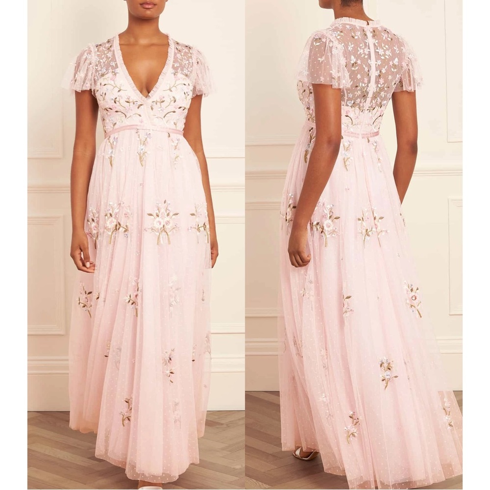 Needle and Thread Blush Pink Cap Sleeve Gown